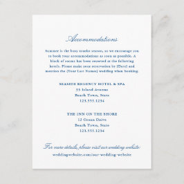 Tarjeta De Recepción Elegantes alojamientos de hotel en azul marino