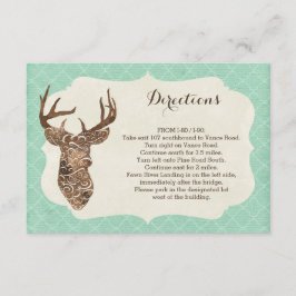 Tarjeta De Recepción Elegantes Antlers Rústicos Direcciones Rurales Del
