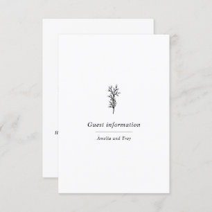 Tarjeta De Recepción Elegantes botánicos de oliva clásicos Minimalistas