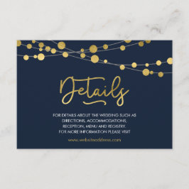 Tarjeta De Recepción Elegantes cadenas azules de luces Bodas detalles