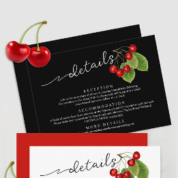 Tarjeta De Recepción Elegantes cerezas Detalles del Boda rojo blanco ne