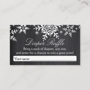 Tarjeta De Recepción Elegantes copos de nieve Diaper Baby Shower Raffle