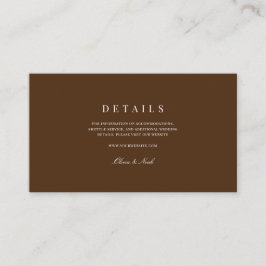 Tarjeta De Recepción Elegantes detalles Bodas blancos y marrones