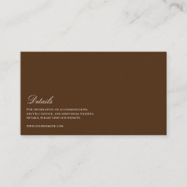 Tarjeta De Recepción Elegantes detalles Bodas blancos y marrones
