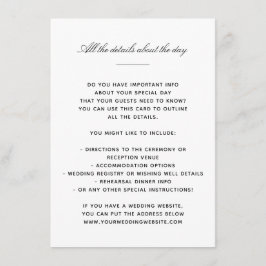 Tarjeta De Recepción Elegantes detalles clásicos