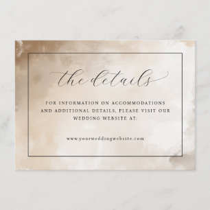 Tarjeta De Recepción Elegantes Detalles de Acuarela Beige