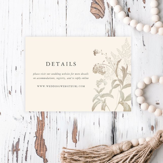 Tarjeta De Recepción Elegantes detalles de Boda de crema floral de tier (Subido por el creador)