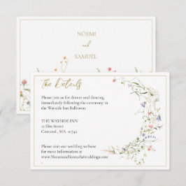 Tarjeta De Recepción Elegantes detalles de flores silvestres de color d