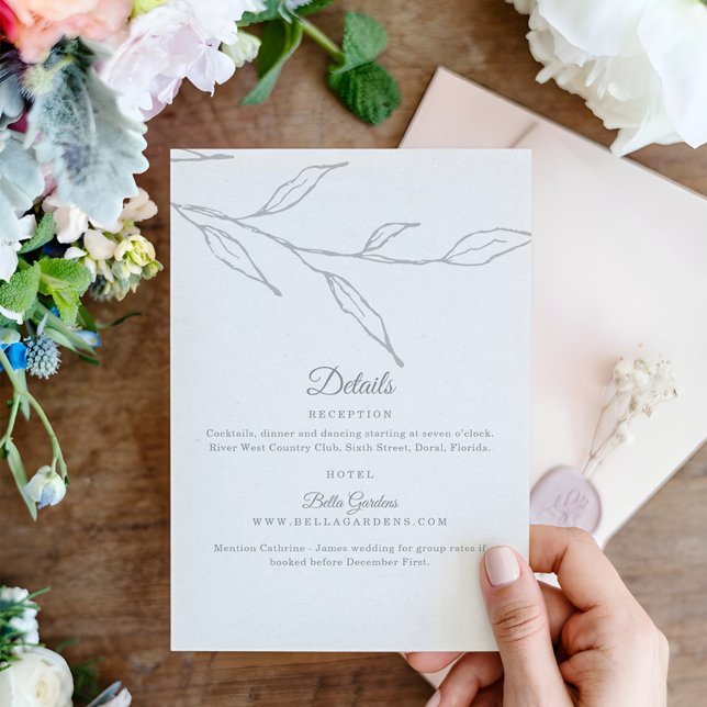 Tarjeta De Recepción Elegantes detalles florales (Subido por el creador)