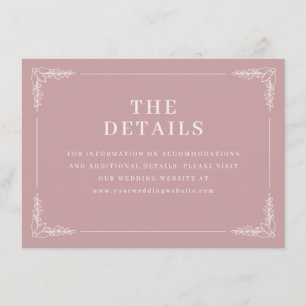 Tarjeta De Recepción Elegantes Detalles Florales Rosados
