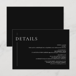 Tarjeta De Recepción Elegantes detalles Minimalistas de Boda blanco y n