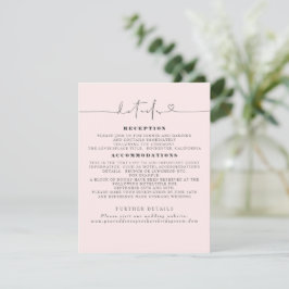 Tarjeta De Recepción Elegantes detalles Minimalistas del Boda