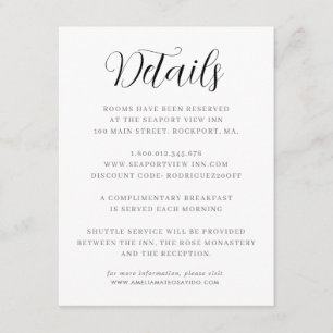Tarjeta De Recepción Elegantes detalles Minimalistas del Boda