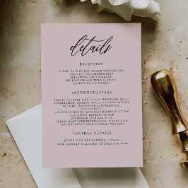 Tarjeta De Recepción Elegantes detalles Minimalistas del Boda