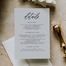 Tarjeta De Recepción Elegantes detalles Minimalistas del Boda