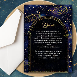 Tarjeta De Recepción Elegantes detalles místicos del boda celestial