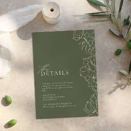 Tarjeta De Recepción Elegantes detalles verdes de salvia floral dibujad