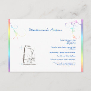 Tarjeta De Recepción Elegantes direcciones de Boda gay floral arcoiris