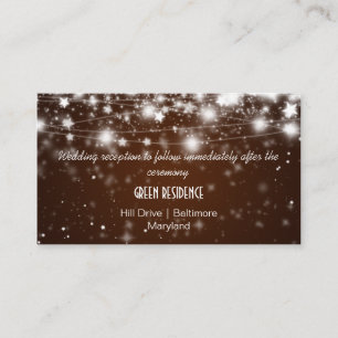 Tarjeta De Recepción Elegantes Estrellas brillantes Boda púrpura Insert