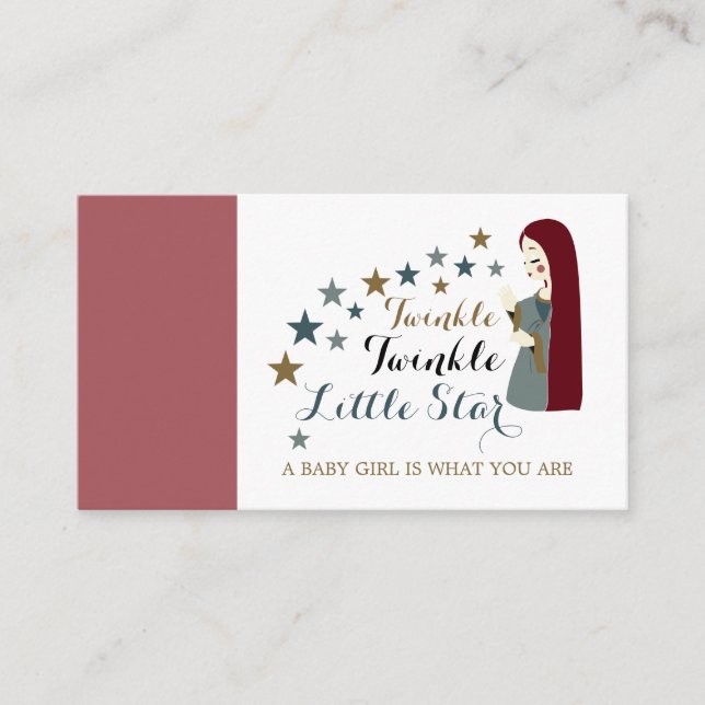 Tarjeta De Recepción Elegantes estrellas en caída, registro de regalos  (Anverso)