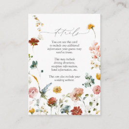 Tarjeta De Recepción Elegantes flores de jardín acuarela Boda detalles
