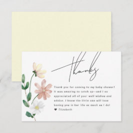 Tarjeta De Recepción Elegantes Flores Silvestres Baby Shower Floral Gra