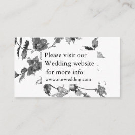 Tarjeta De Recepción Elegantes flores silvestres minimalistas blancas n