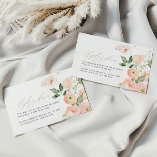 Tarjeta De Recepción Elegantes flores verdes de Rubor y Sage