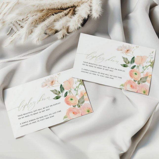 Tarjeta De Recepción Elegantes flores verdes de Rubor y Sage (Subido por el creador)