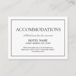 Tarjeta De Recepción Elegantes habitaciones Black White Classic