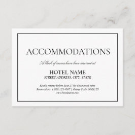 Tarjeta De Recepción Elegantes habitaciones Black White Classic