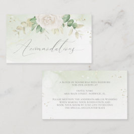 Tarjeta De Recepción Elegantes habitaciones Bodas con vegetación floral