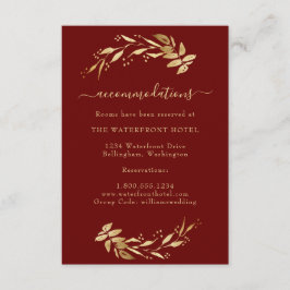 Tarjeta De Recepción Elegantes habitaciones Bodas de oro de Borgoña