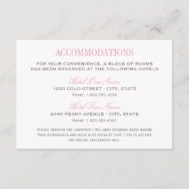 Tarjeta De Recepción Elegantes habitaciones de Boda rosa y gris