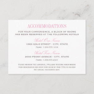 Tarjeta De Recepción Elegantes habitaciones de Boda rosa y gris