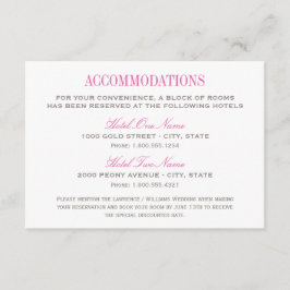 Tarjeta De Recepción Elegantes habitaciones Fuchsia y Boda Gris