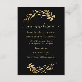 Tarjeta De Recepción Elegantes habitaciones Moda Gold y Black Boda