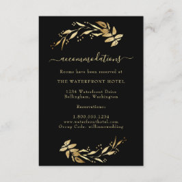 Tarjeta De Recepción Elegantes habitaciones Moda Gold y Black Boda
