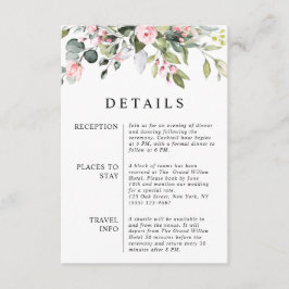 Tarjeta De Recepción Elegantes Hojas de Eucalipto Floral Código QR Boda