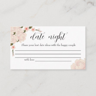 Tarjeta De Recepción Elegantes ideas nocturnas de citas florales rosada
