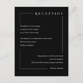Tarjeta De Recepción Elegantes iniciativas geométricas negras