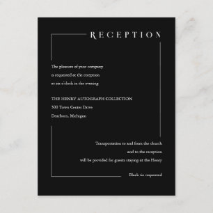 Tarjeta De Recepción Elegantes iniciativas geométricas negras