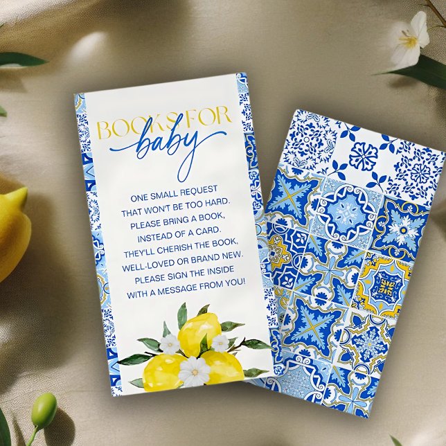 Tarjeta De Recepción Elegantes libros Baby Shower de limón para bebé (Subido por el creador)