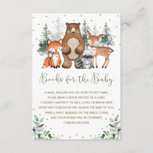 Tarjeta De Recepción Elegantes libros de animales de bosque para bebés
