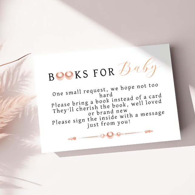 Tarjeta De Recepción Elegantes libros de Baby Shower de Pearl Coastal p (Subido por el creador)