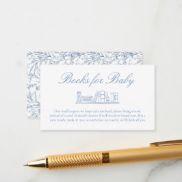 Tarjeta De Recepción Elegantes libros de Baby Shower en toile azul para