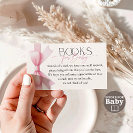 Tarjeta De Recepción Elegantes libros de cuquetas rosadas para Baby Sho