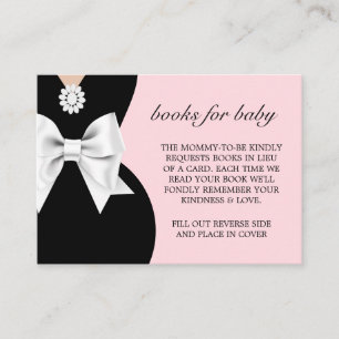 Tarjeta De Recepción Elegantes Libros de Glam Tiffany Rosa para Baby Sh