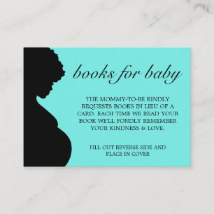 Tarjeta De Recepción Elegantes libros modernos de Aqua Tiffany para Bab
