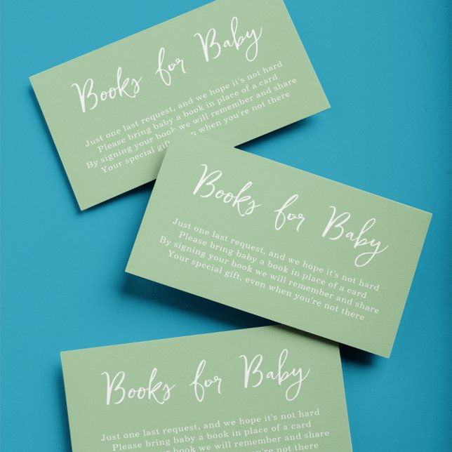 Tarjeta De Recepción Elegantes Libros Verdes para Baby Baby Shower (Subido por el creador)